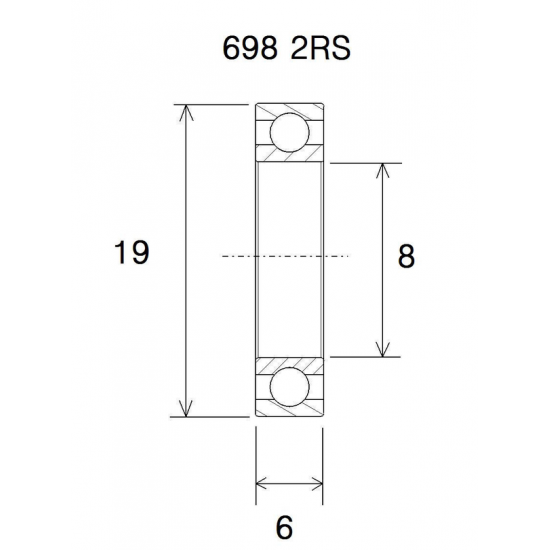 B3 Lager BEARING B3 8X19X6MM