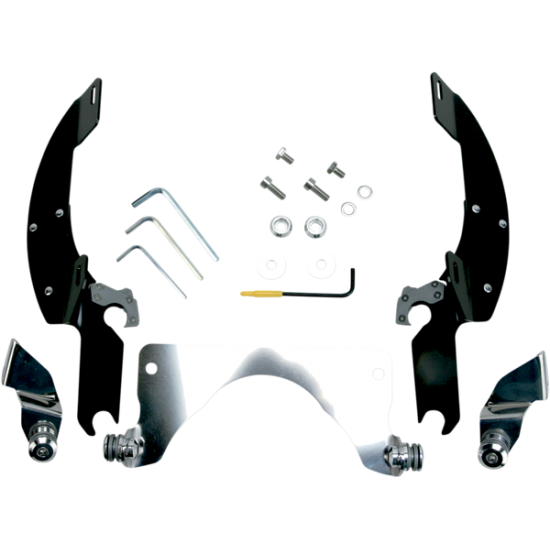 Kompletter Montagesatz mit Fats/Slim Windschild Trigger-Lock MNT KIT BW C90/T BLACK