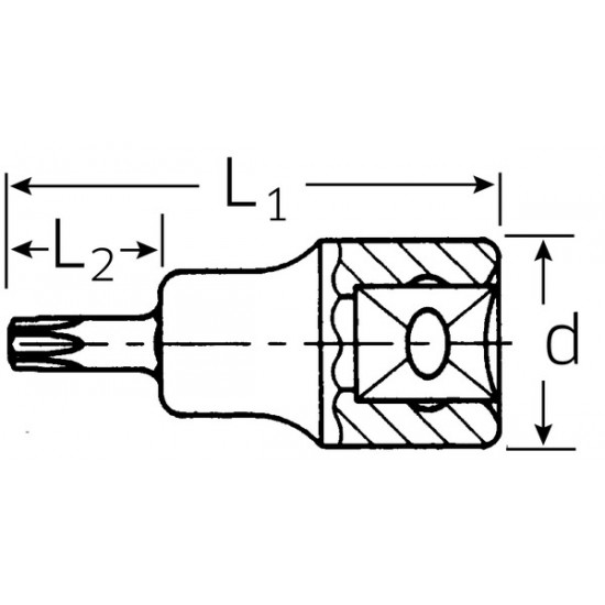 Socket INHEX SOCKET 1/2" T60