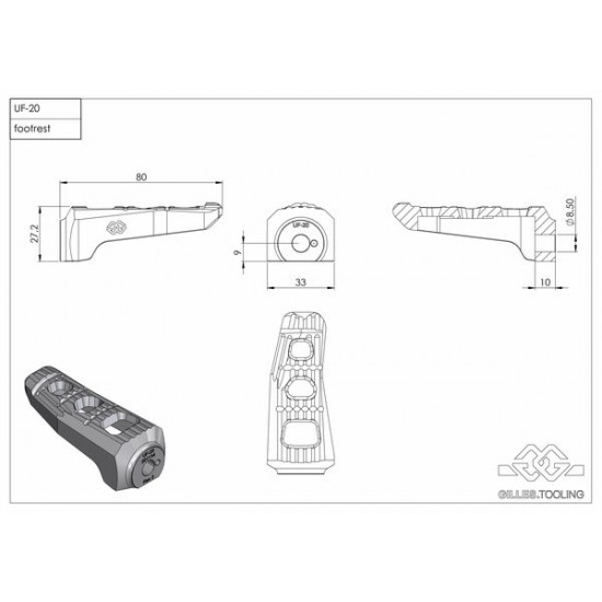 UF20 Fußraste FOOTREST KIT SL UF20