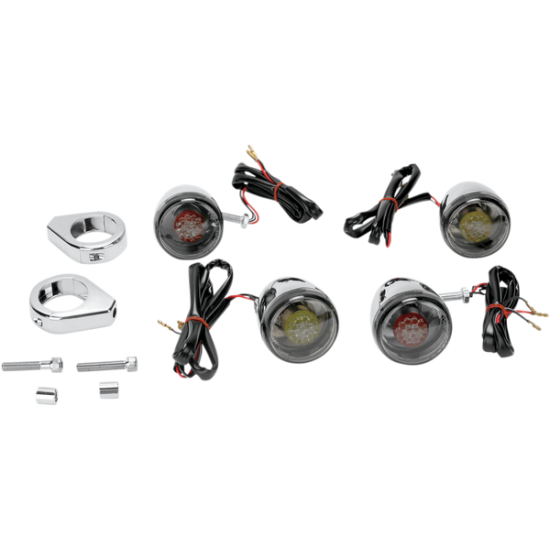 Custom Deuce-Style LED Turn Signal Kit TURN SIGNAL KIT,RED-SMK