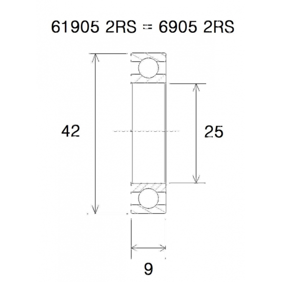 B5 Bearing BEARING B5 25X42X9MM