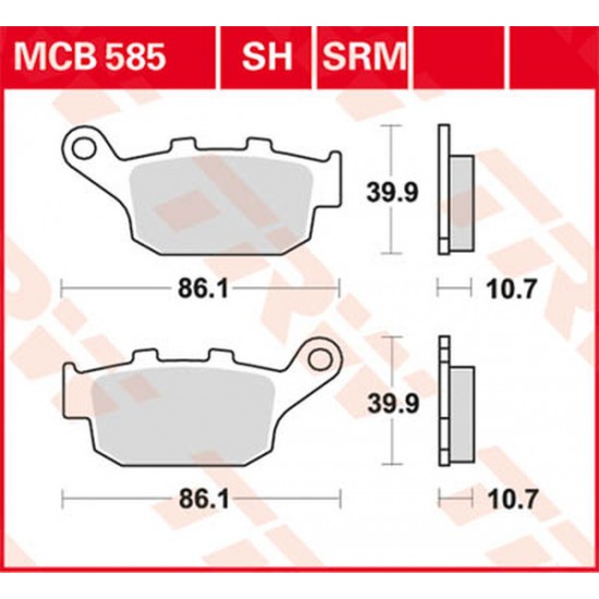 All Round Ceramic Brake Pads BRAKE PAD TRW MCB585