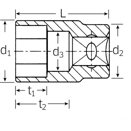 Stecknuss SOCKET 3/8" 18MM