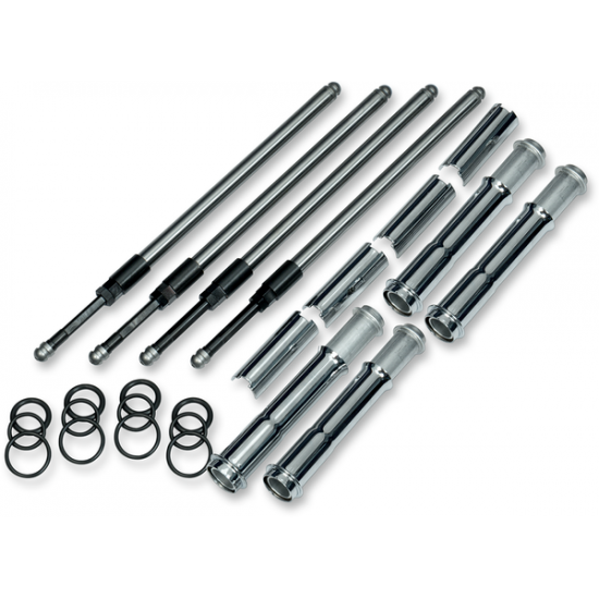 Quickee Pushrod Kit with Chrome Covers PUSHRODS QKE W/TUBES M8