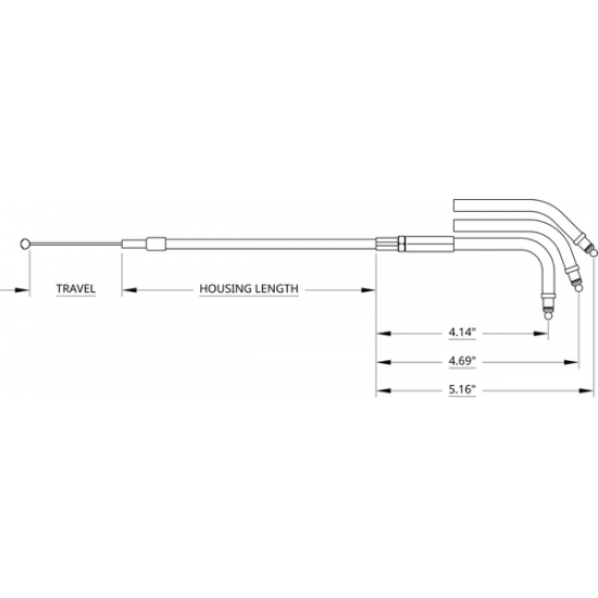 Edelstahlflex-Gaszug CABLE,THROT,BRAID,39.5"