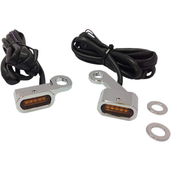 LED Handlebar Marker Lights LIGHTS TRNSIG CHR AMBR XL