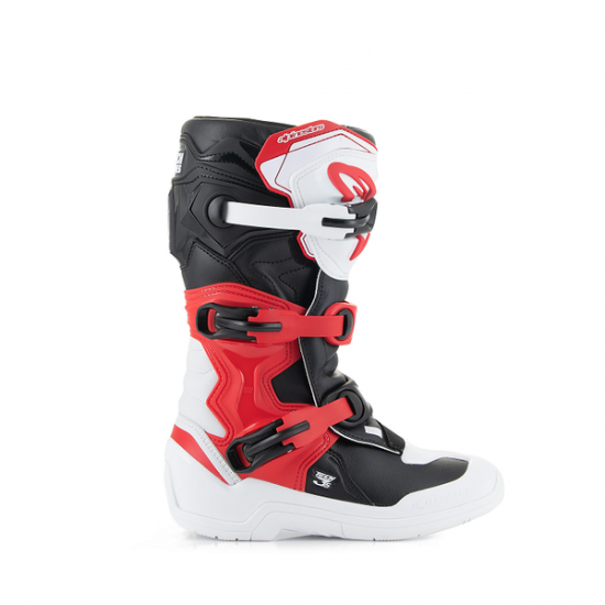 Youth Tech 3S MX Boots BOOT TECH3S YTH WT/BK/R 5