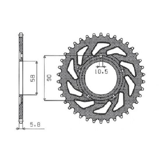 Steel Rear Sprocket REAR SPROCKET 520 36T STEEL Steel Rear Sprocket REAR SPROCKET 520 36T STEEL
