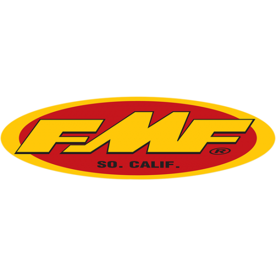 Fender/Trailer Stickers FMF 23" OVAL STKR(YEL/RD)