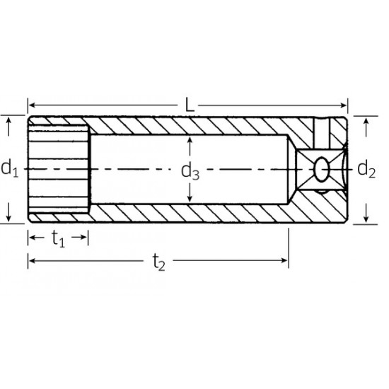 Stecknuss SOCKET 1/4" 9MM LONG VERSION