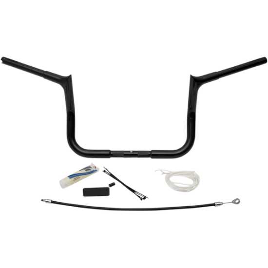 Kit mit 1-1/4" EZ Install Lenker mit spitzen, oberen Biegungen HANDLEBAR 10 BL PT FLH