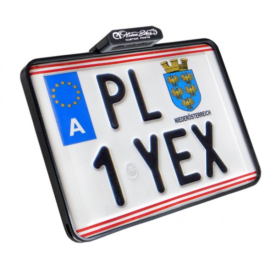 Side Mount License Plate Holder LIC.PLT.SM FXDR BK AT