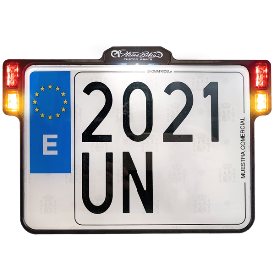 License Plate Holder 3-in-1 for EU Countries LIC.PLT.3IN1 W/TL BK SPAIN