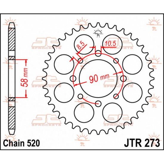 Kettenrad SPROCKET REAR 42T 520