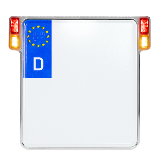 License Plate Holder 3-in-1 for EU Countries AIO L/P TS BL TL UN CH DE