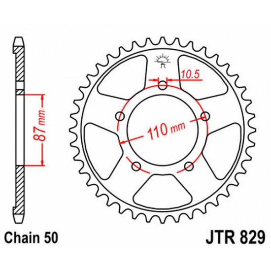 Induktionsgehärtetes, schwarz verzinktes Kettenrad SPROCKET REAR 45T 530 BLK