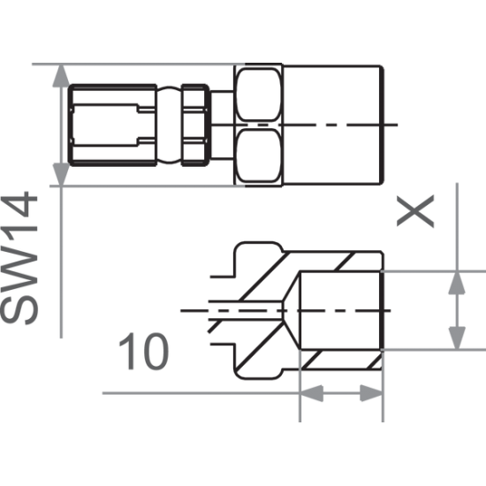 Varioflex Fitting FIT M10x1.25 FEMALE BL