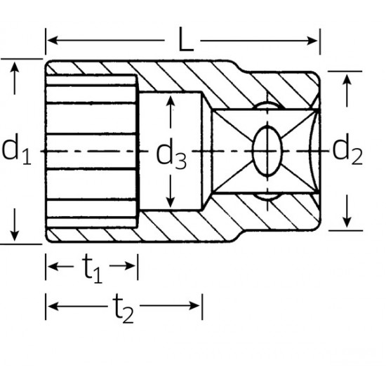 Stecknuss SOCKET 3/8" 7/8"