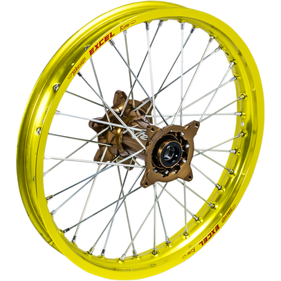 Elite MX-EN Wheel, silver spokes WHEEL ELITE 19X2.15 YW/DB