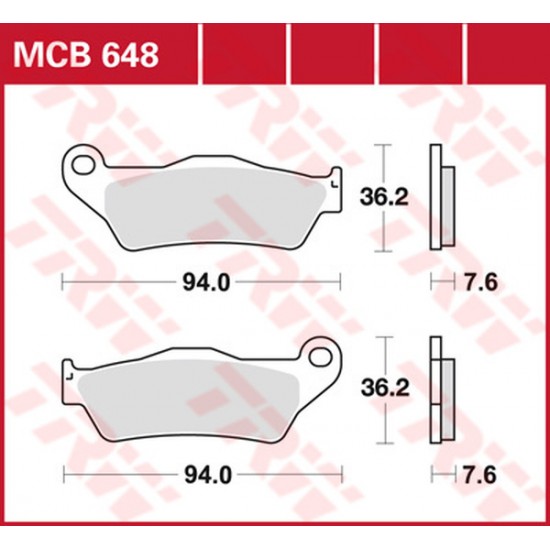 All Round Ceramic Brake Pads BRAKE PAD TRW MCB648