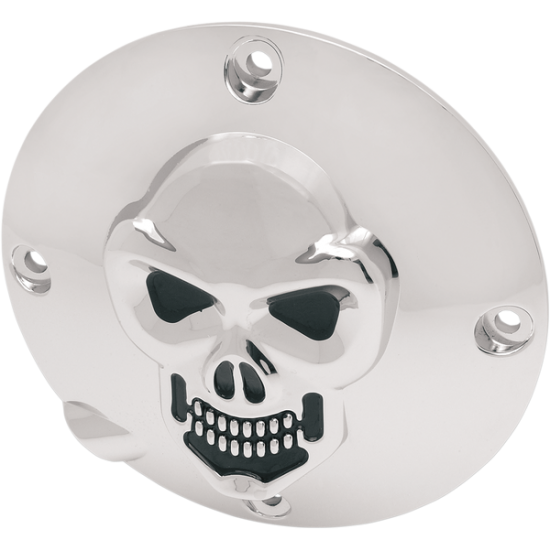 Chrome 3-D Skull Derby Cover DERBY CVR SKULL 94-03 XL