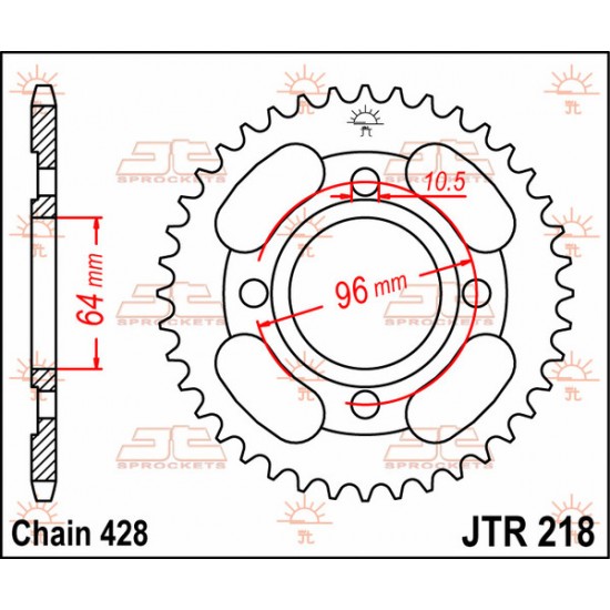 Rear Sprocket SPROCKET REAR 44T 428