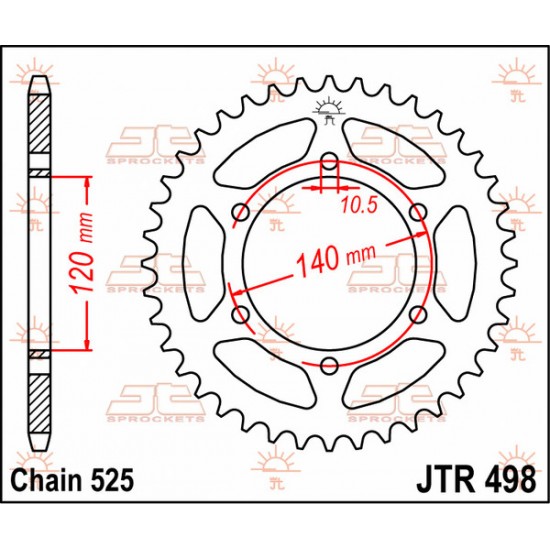 Kettenrad SPROCKET REAR 39T 525