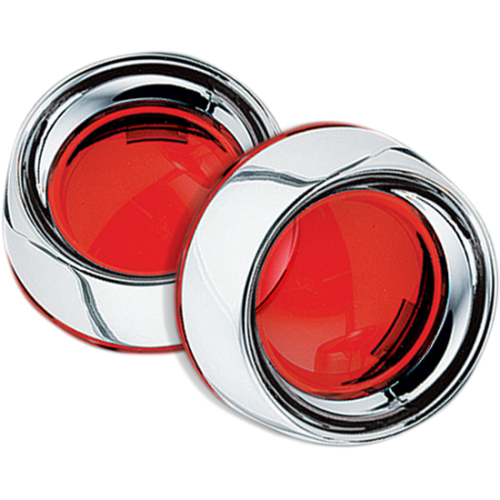 Tiefgezogene Zierringe mit Glas für Bullet-Blinker DEEP DISH BEZEL/RED.LENS