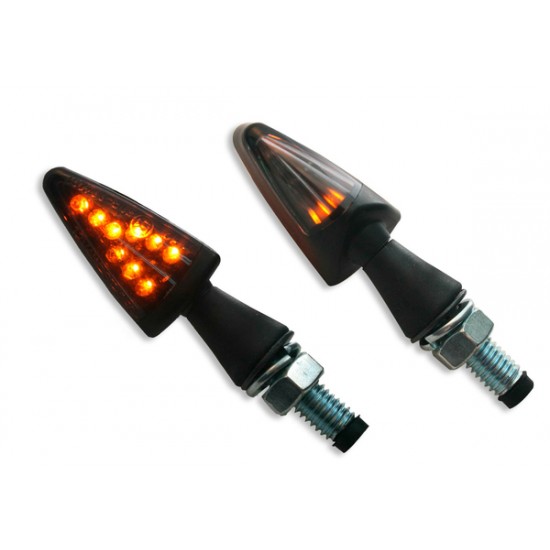 Universal E-Marked LED Indicator with Rubber Stem TURNSIGNALS E-MARK SMOKE