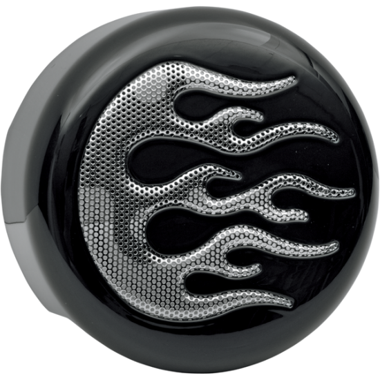 Horn Cover COVER HORN BLK/CHR FLAME