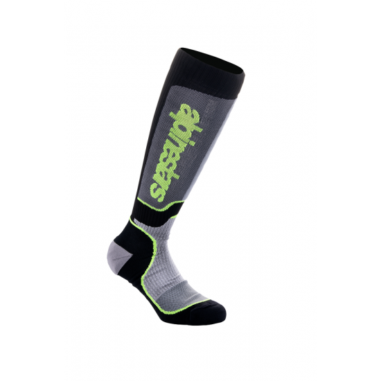 MX Plus Socks SOCK MX PLUS BLK/GY/YLW S