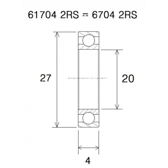 B5 Lager BEARING B5 20X27X4MM