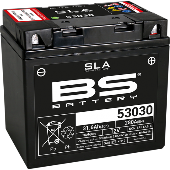 SLA werksseitig aktivierte wartungsfreie AGM-Batterien BATTERY BS 53030 SLA