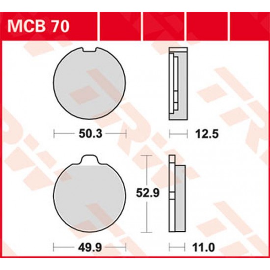 All Round Ceramic Brake Pads BRAKE PAD TRW MCB70