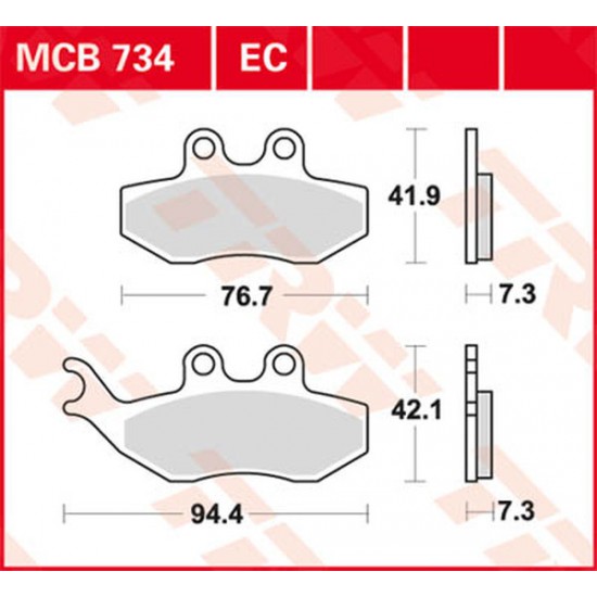 All Round Ceramic Brake Pads BRAKE PAD TRW MCB734