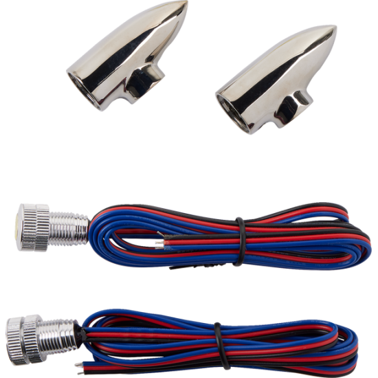 Lightning Bullets Run/Turn LED Lights LIGHT MRKR BLLT W-AMB/CHR