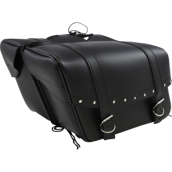 Schräg geschnittene Highwayman-Satteltaschen mit Nieten SADDLEBAG SLANT RVT LG