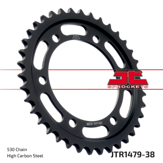 Induktionsgehärtetes, schwarz verzinktes Kettenrad SPROCKET REAR 38T 530 BLK