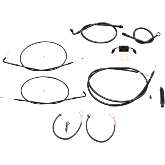 Complete Midnight Braided Handlebar Cable/Brake Line Kit CABLE KT C MN 15-18 XLABS