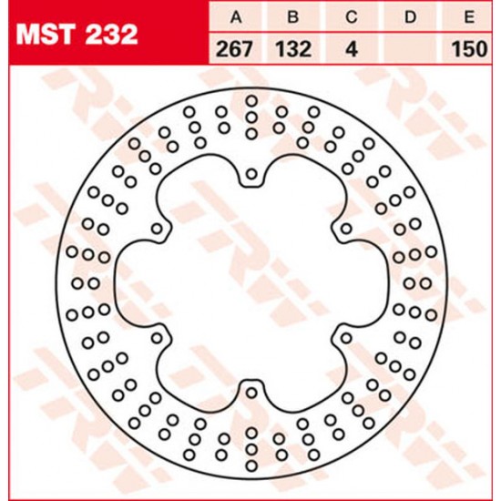Round Fixed Brake Rotor 250-299mm ROTOR TRW MST232