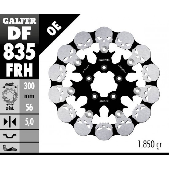 BREMSSCHEIBE SCHWIMMEND GELAGERT SKULL BRAKE DISC FLOAT SKULL