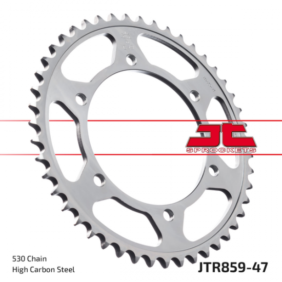 Induktionsgehärtetes, schwarz verzinktes Kettenrad SPROCKET REAR 47T 530 BLK