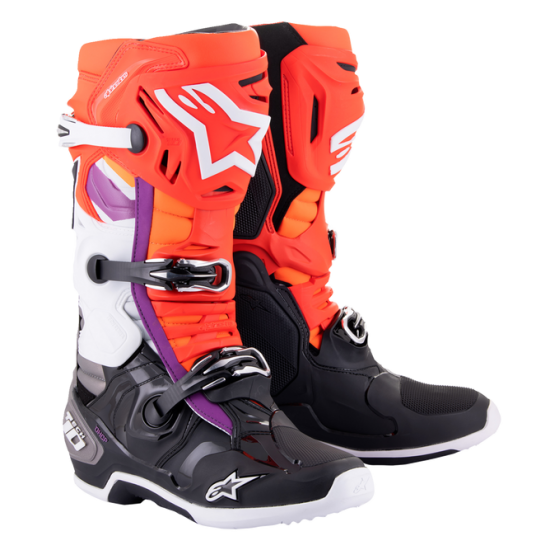 Tech 10 Boots BOOT TECH 10 BK/RD/OR/WT 10