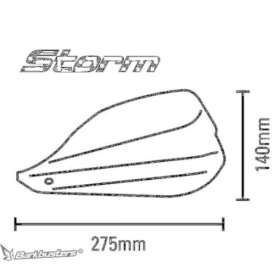 Storm Handprotektoren für 25,4 mm Lenker HANDGUARD STORM 25.4MM BK