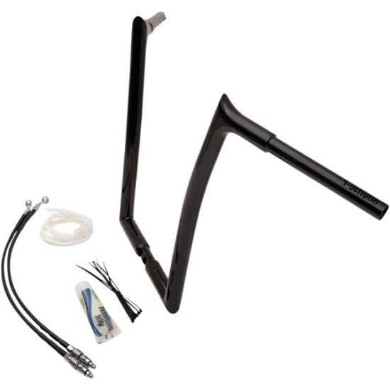 Kit mit 1-1/4" EZ Install Lenker mit spitzen, oberen Biegungen HANDLEBAR 16 BL PT L FLT