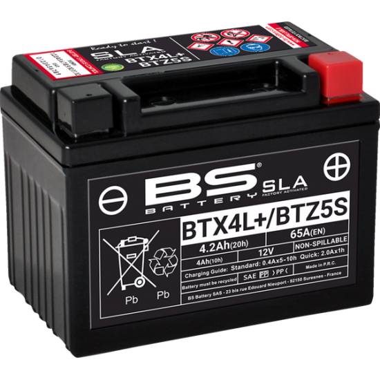 SLA werksseitig aktivierte wartungsfreie AGM-Batterien BATTERY BS BTX4L/BTZ5S