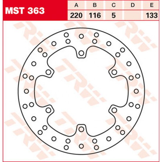 Round Fixed Brake Rotor 220-250mm ROTOR TRW MST363