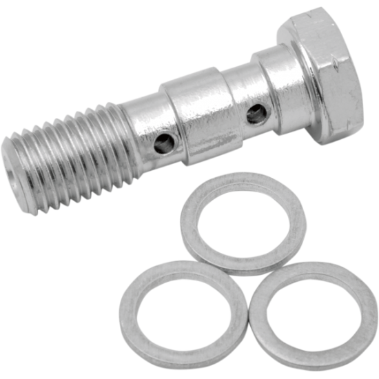 Universal Chrome Steel Banjo Bolt BOLT,DOUBLE BANJO 10X1.25