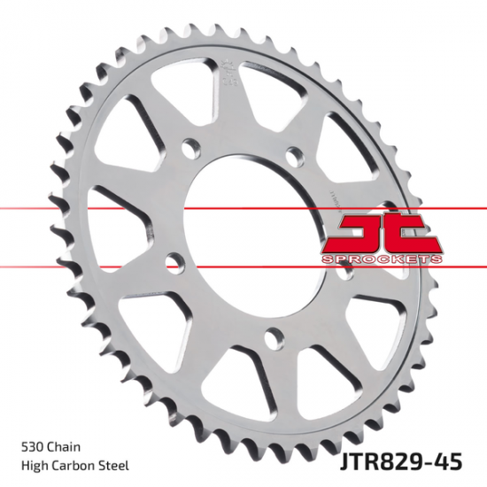 Induktionsgehärtetes, schwarz verzinktes Kettenrad SPROCKET REAR 45T 530 BLK